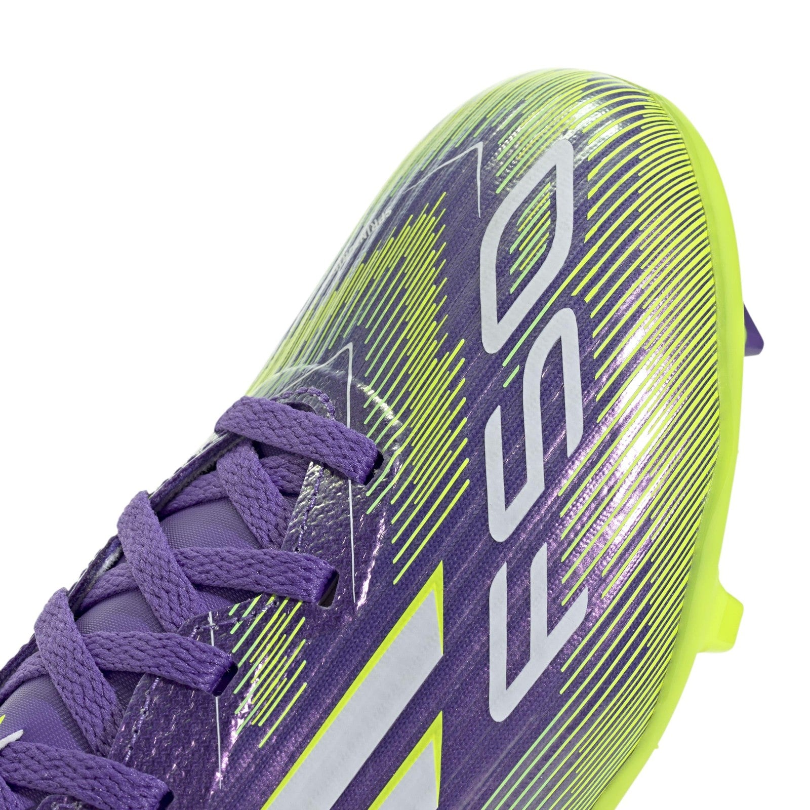 adidas F50 League Firm Ground Soccer Shoes, Purple Rush/White, 6 Big Kid