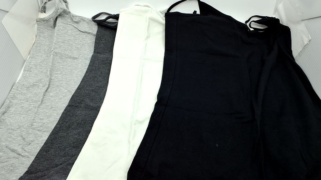 Slim-Fit Camisoles, Women's 4-Pack, Black/Charcoal/Light Grey/White, S