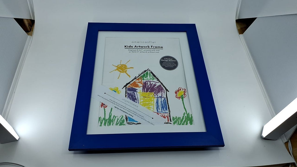 Kids Artwork Frame Changeable Sapphire Blue 8.5x11 & 10x12.5 Display