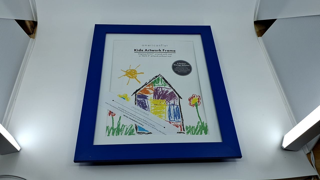 Kids Artwork Frame Changeable Sapphire Blue 8.5x11 & 10x12.5 Display