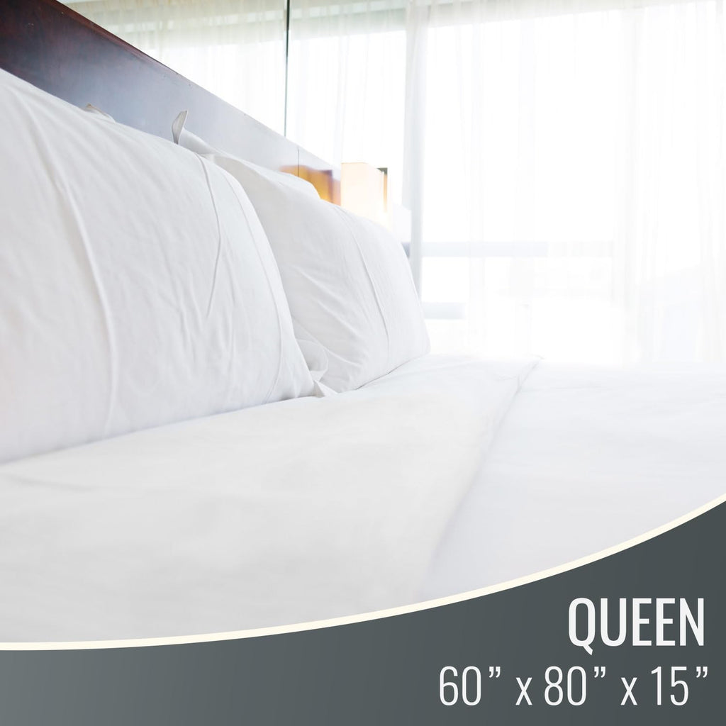 DMI Waterproof Mattress Protector Queen, Zippered Bed Cover, White