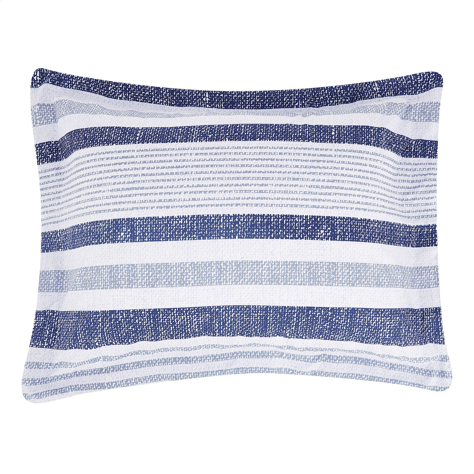Twin/Twin XL Comforter Set, Reversible Microfiber, Blue Denim/Beige Stripes