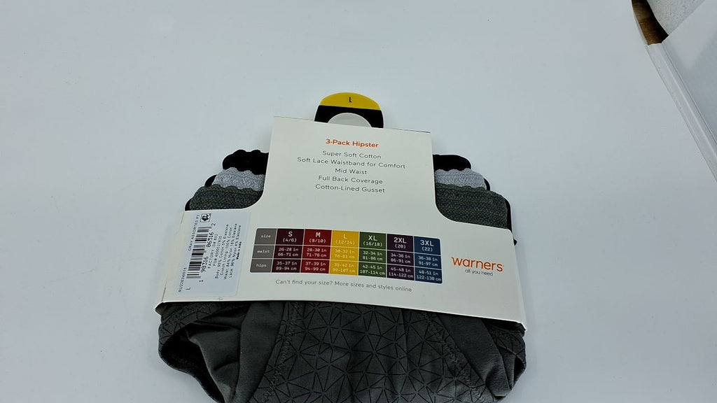 Blissful Benefits No Muffin Hipster Panties, Large, Stone/Platinum/Black