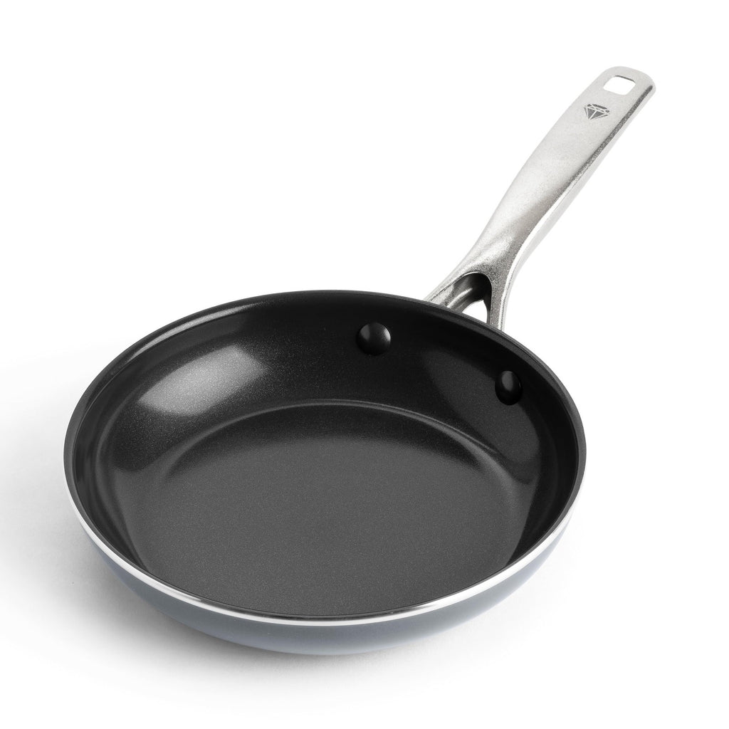 8" Gray Nonstick Frying Pan Skillet, Diamond Infused Ceramic