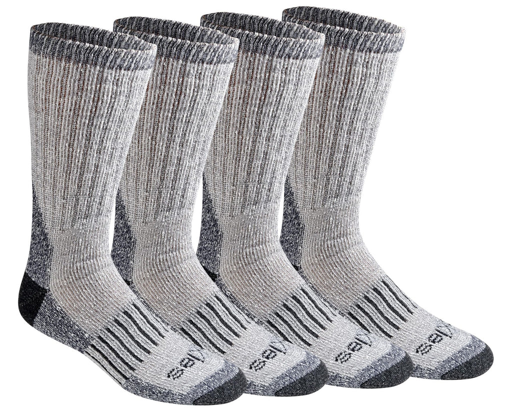 Dickies Heavy Weight Wool Blend Thermal Crew Socks, Large, Blue (4 Pairs)
