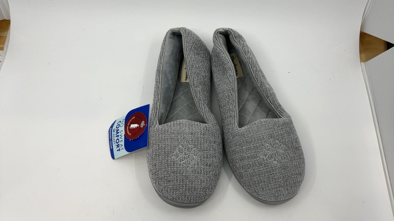 Dearfoams Women's Lightweight Closed Back Slipper, Wide Width, Sleet, 9-10