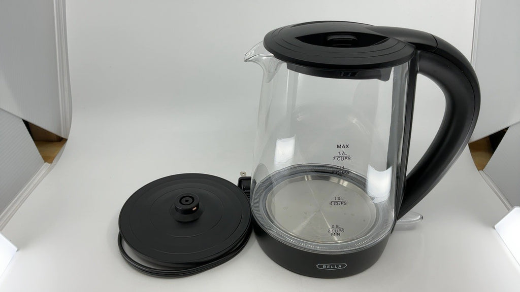 BELLA 1.7L Glass Electric Kettle, Black, 1500W, Auto Shut-Off