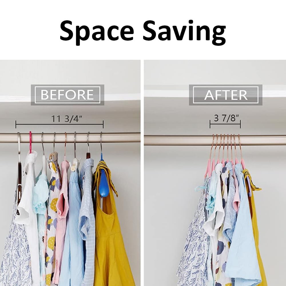 Space-Saving Velvet Clothes Hangers 25-Pack, Pink, Non-Slip Design