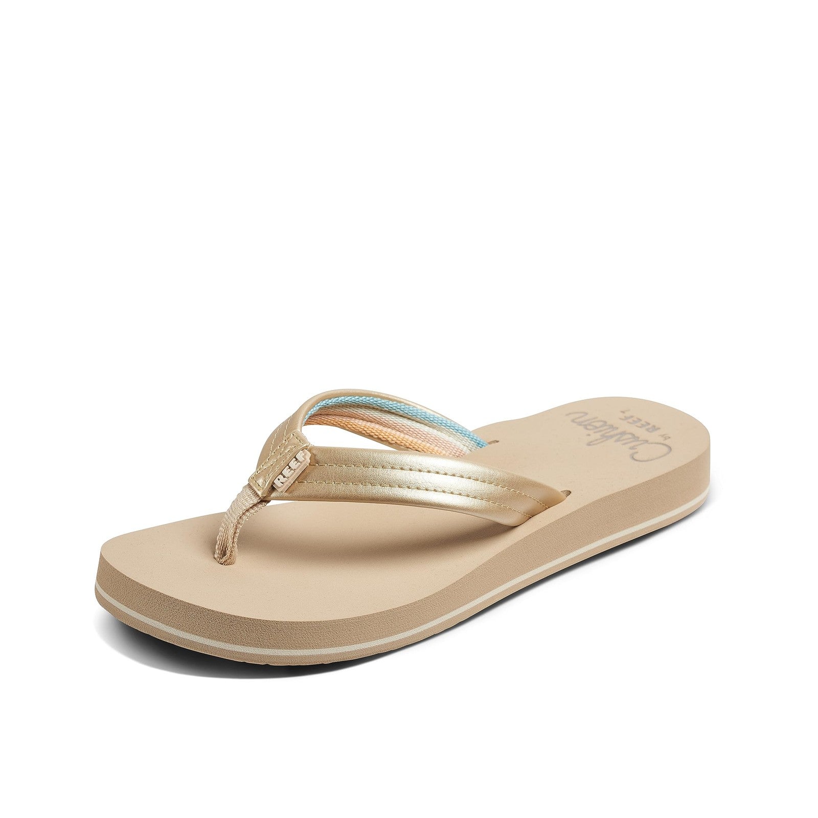 Reef Womens Flip Flops, Cushion Footbed, Golden Hour, Size 10