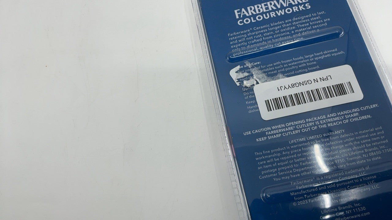 Farberware Ceramic 5-inch Utility Knife with Custom-Fit Blade Cover