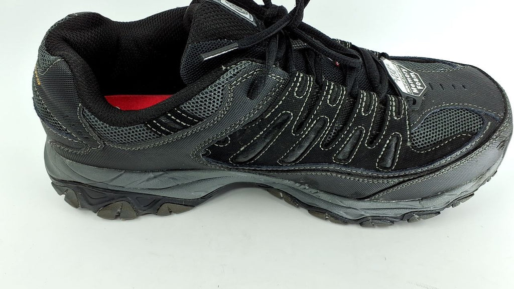 Steel Toe Athletic Shoe for Men, Black/Gray, Size 9.5, Rubber Outsole