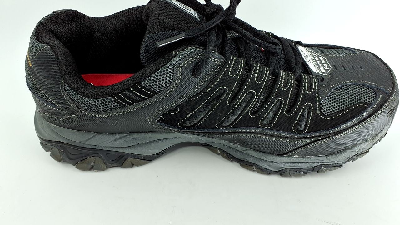 Steel Toe Athletic Shoe for Men, Black/Gray, Size 9.5, Rubber Outsole