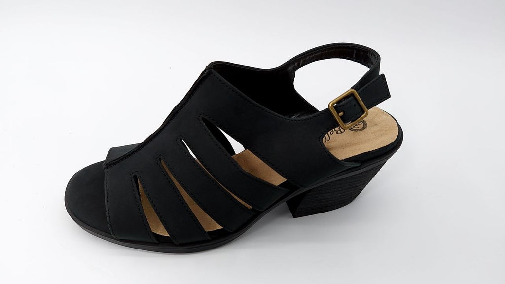 Bella Vita Women's Rhodes Heeled Sandal, Black, 9.5 Wide