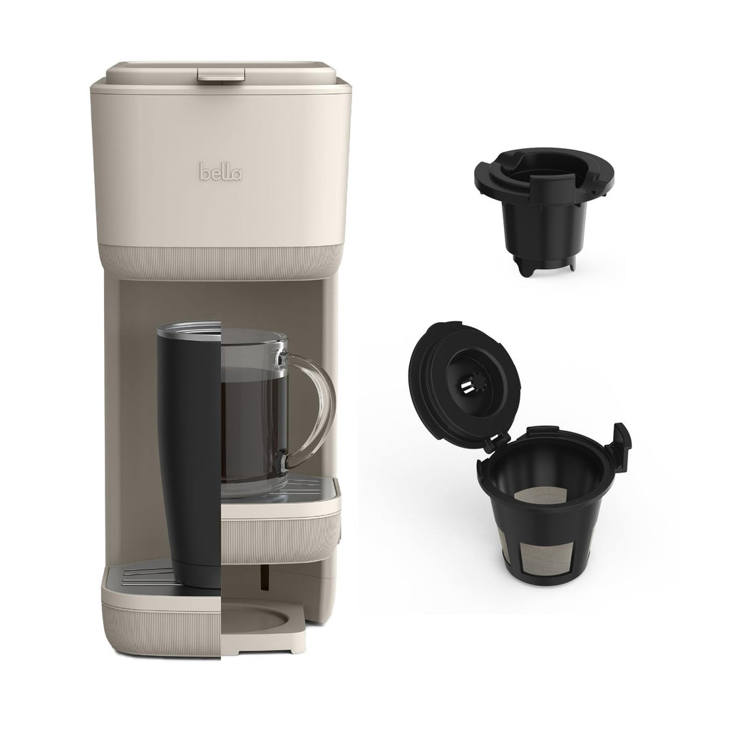 Single Serve Coffee Maker, 1000W, Oatmilk, K Cup & Ground Coffee Compatible
