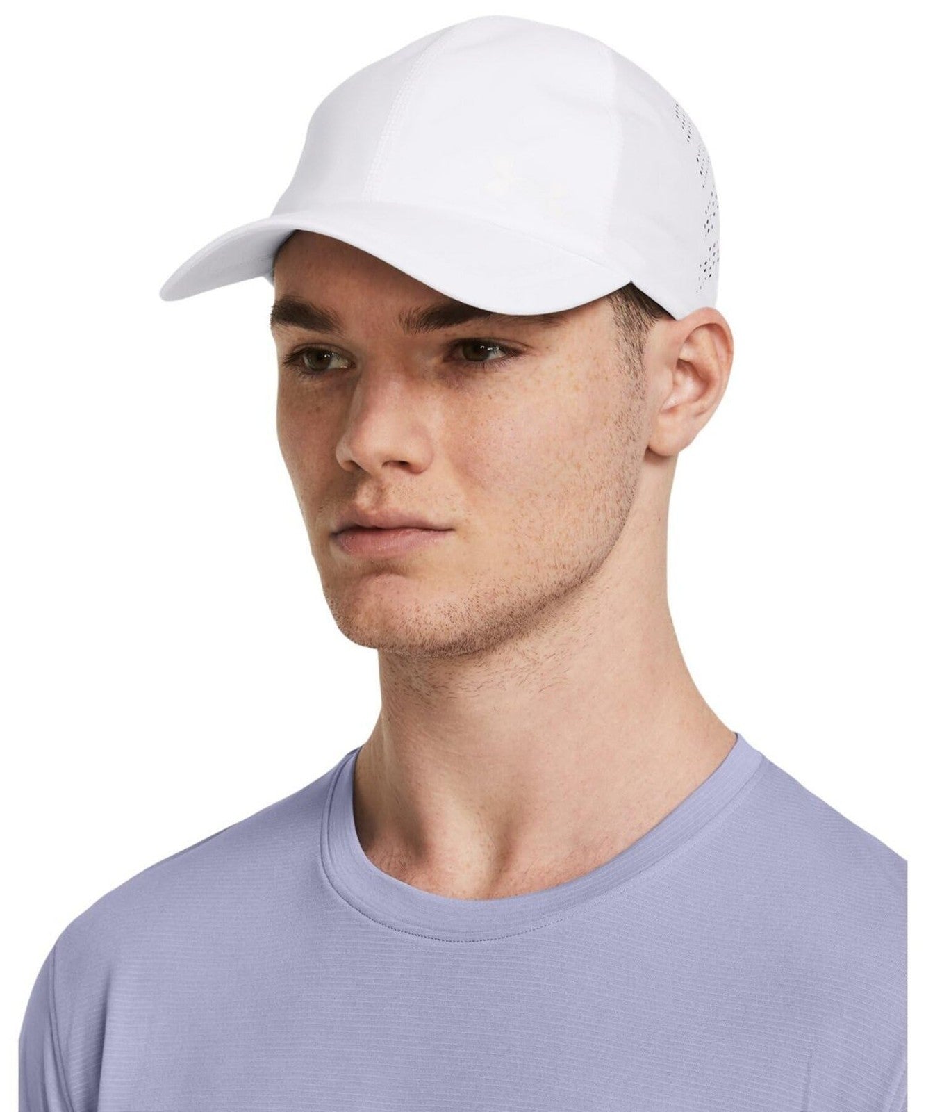 Men's Iso-Chill Launch Run Cap, White/Reflective, One Size Fits Most