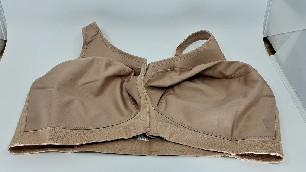 MagicLift Full Figure Bra 42F Wirefree Front Closure Café #1265