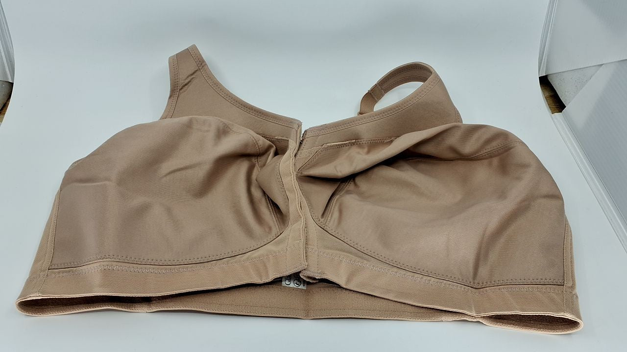 MagicLift Full Figure Bra 42F Wirefree Front Closure Café #1265