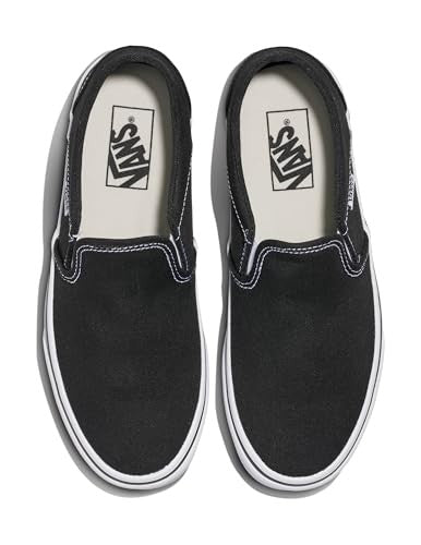 Vans Women’s Slip-On Sneakers, Asher Model, Black/White, 9.5