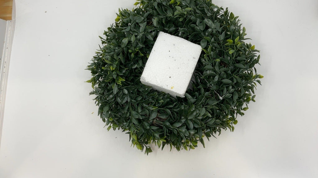 Artificial 11.5-Inch Opal Basil Wreath - All Season Front Door Decor