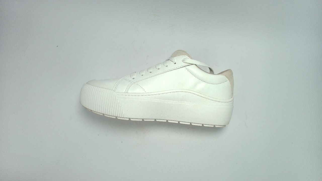 Dr Scholls Womens White Smooth Platform Lace Up Time Off Max Sneaker, 10M