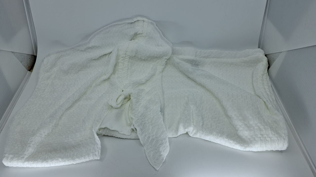 Summer Two Piece Set for Women, White, Strapless Top & Mini Skirt, Medium