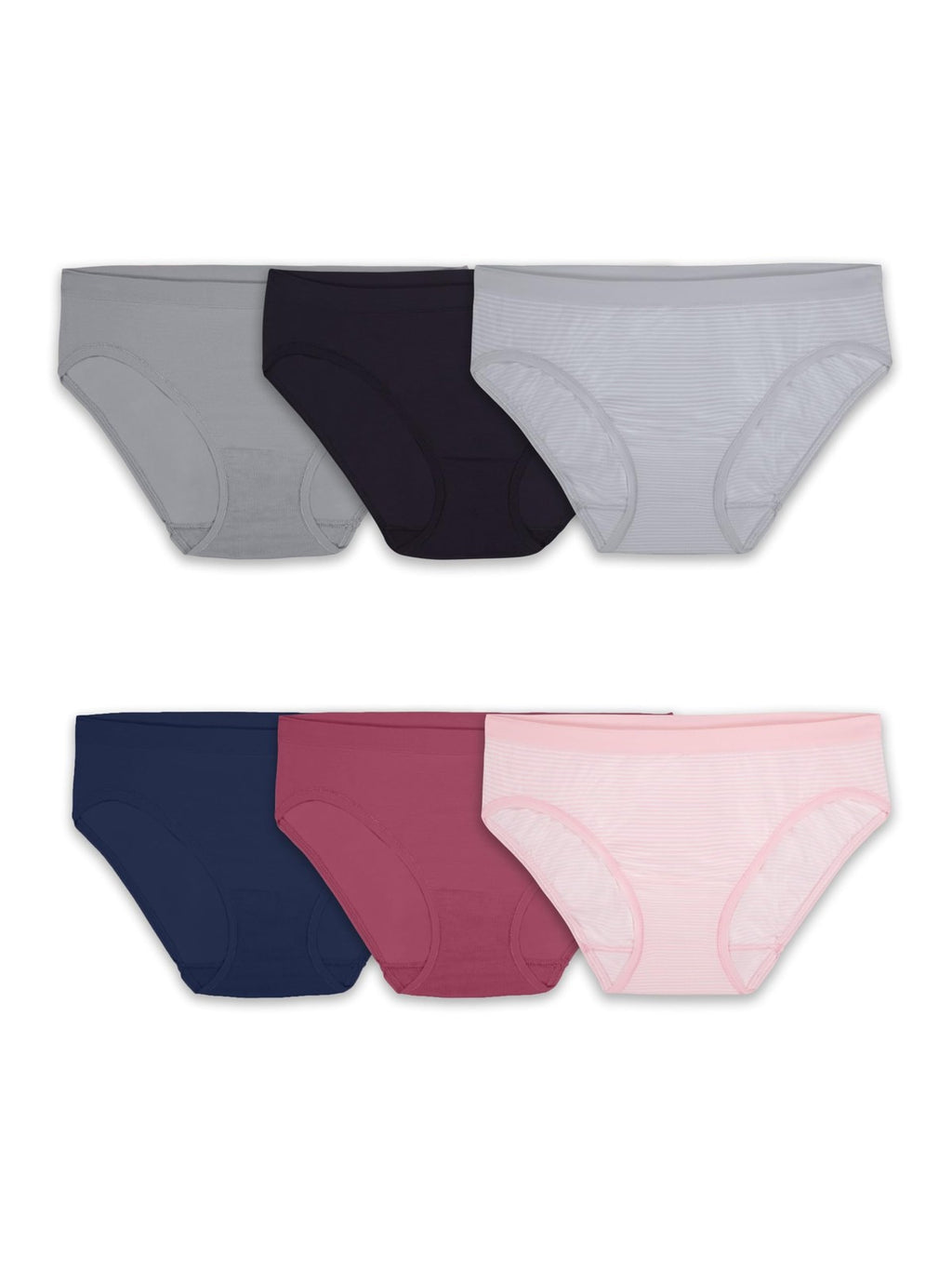 Fruit Of The Loom Women's Seamless Underwear, 6 Pack, Size 6, Colors May Vary