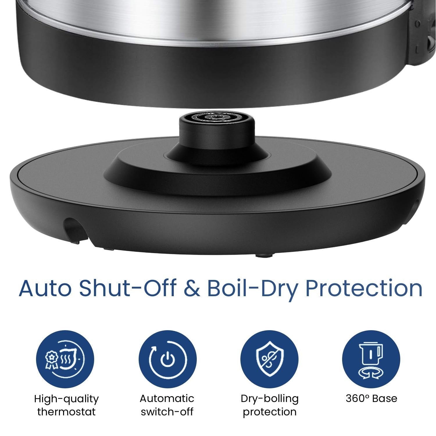 1.7L Stainless Steel Electric Tea Kettle w/ LED Light & Auto Shut-Off