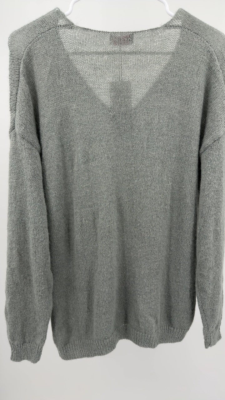 V-Neck Dropped Shoulder Sweater