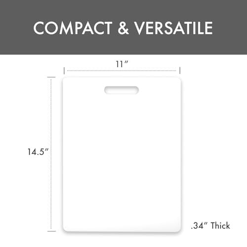 Dexas NSF Polysafe Cutting Board with Handle, 11 by 14.5 inches, White