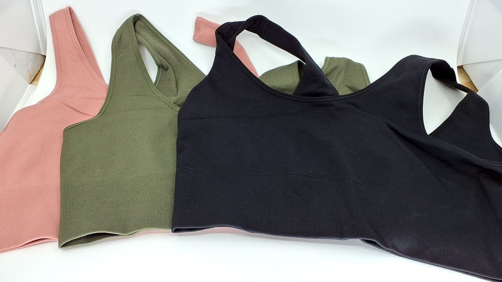 XX-Large Wireless Sport Bra, 360 Stretch, Seamless, 3-Pack, Fruit of the Loom