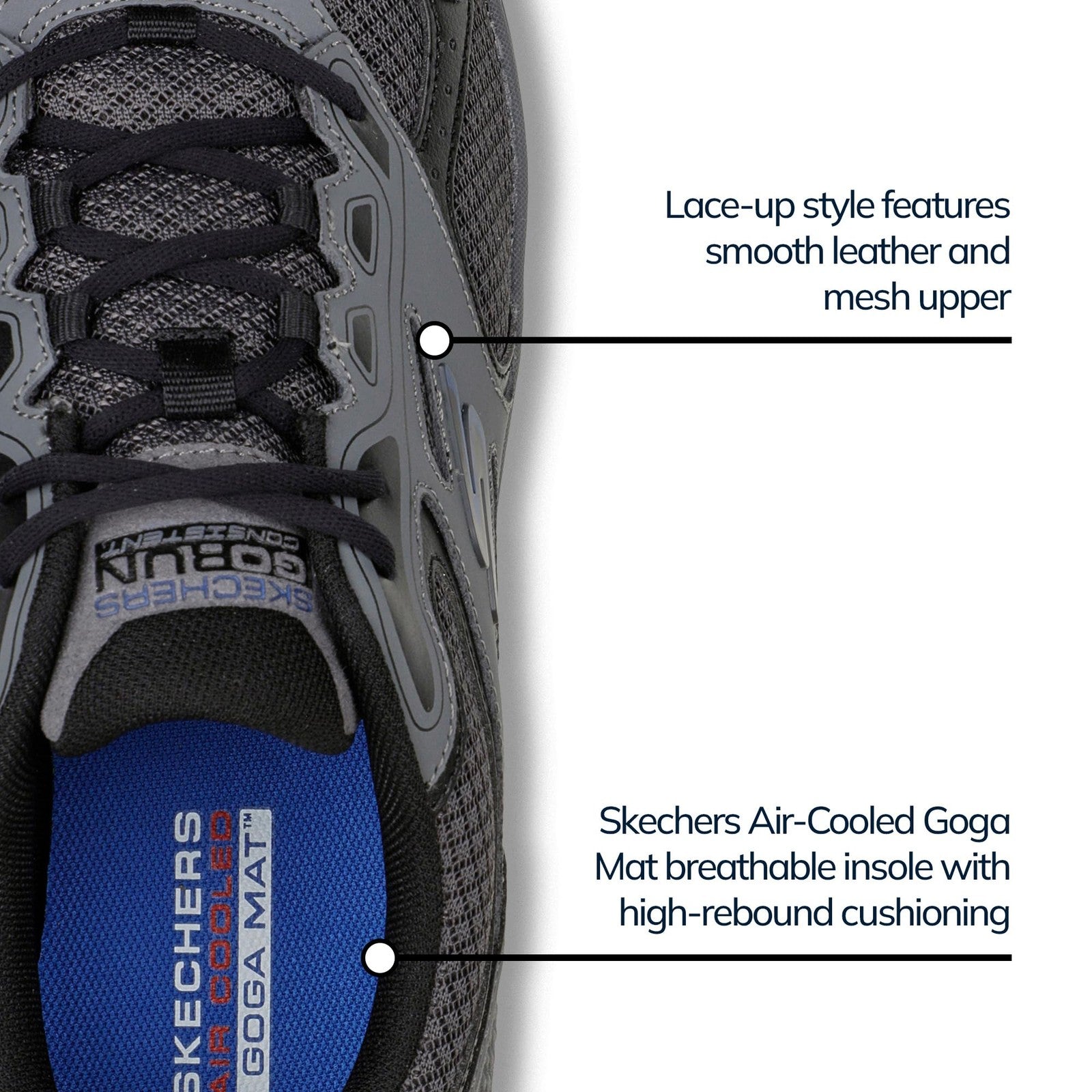 Skechers Men's 11 GOrun Consistent Running & Walking Shoe, Charcoal/Blue