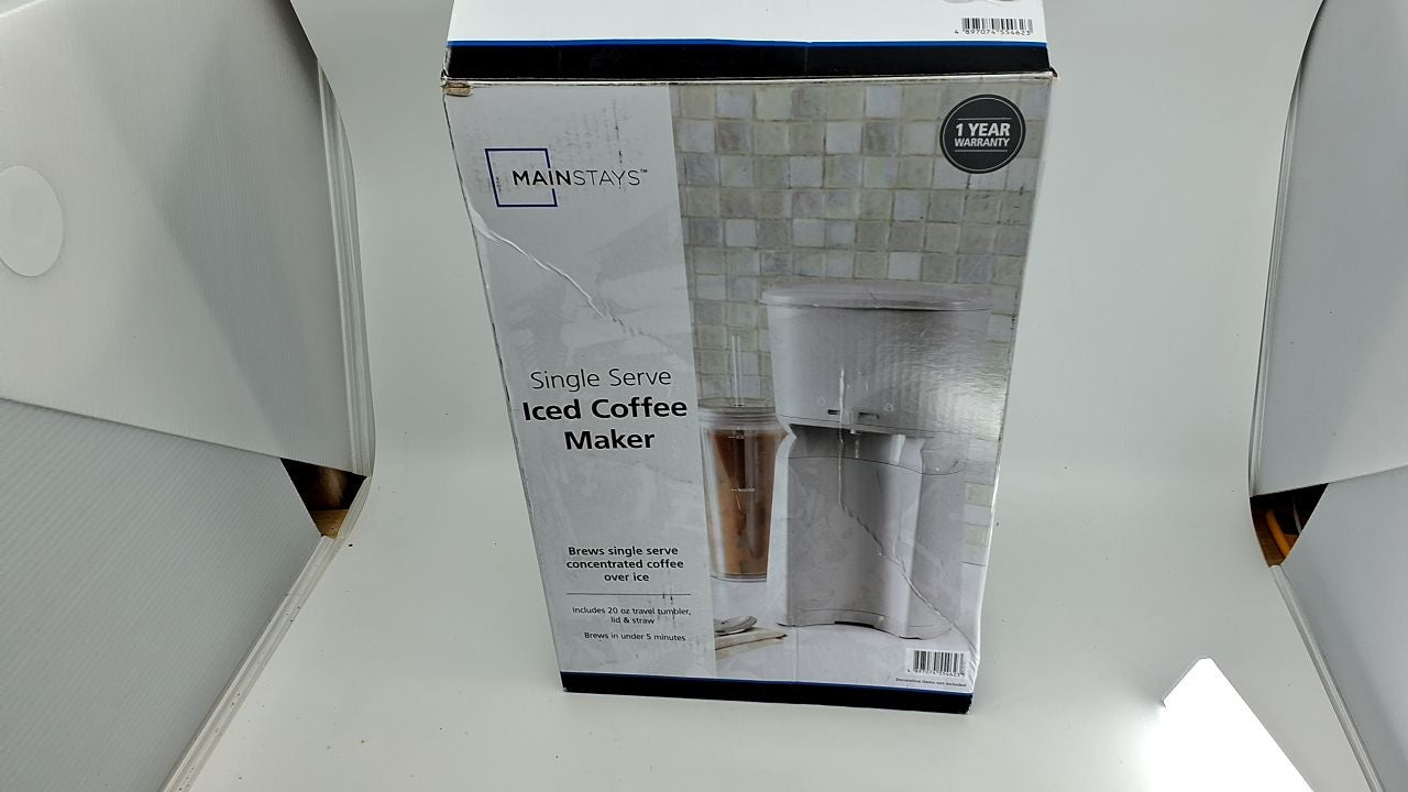 Mainstays Single Serve Iced Coffee Maker, Soft Silver