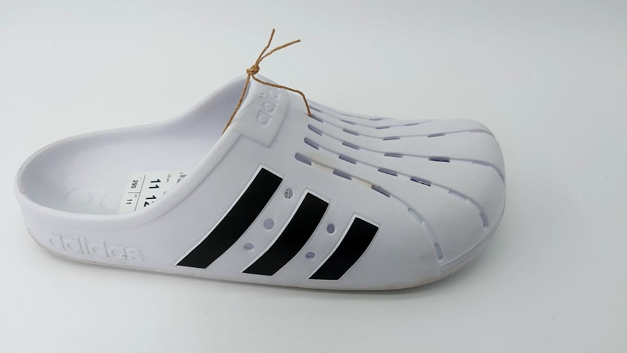 adidas Adilette Clog Slide, Footwear White/Core Black, Men's 11