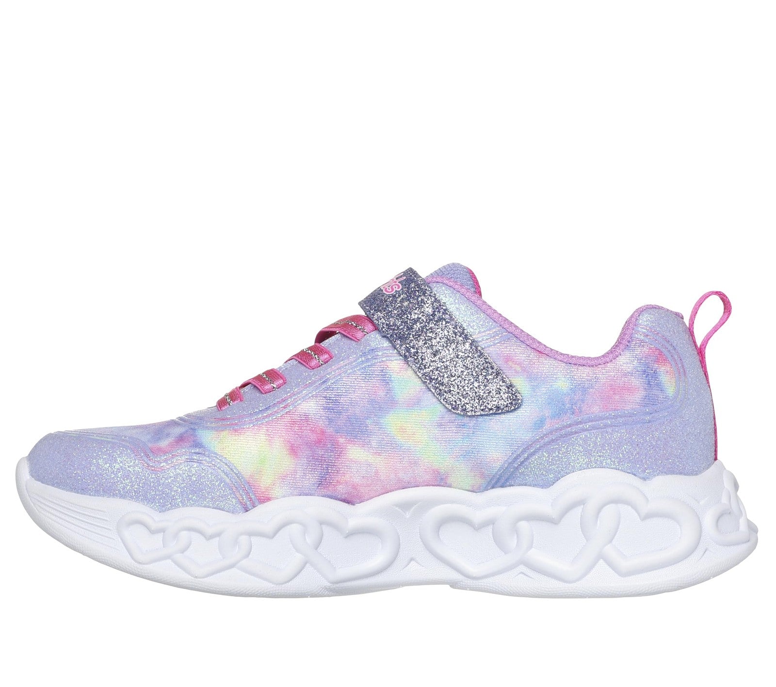 Skechers Kids Infinite Heart Lights Sneaker, Lavender/Multi, Size 1