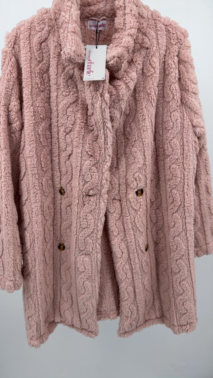 Cozy Faux Shearling Double-Breasted Outerwear