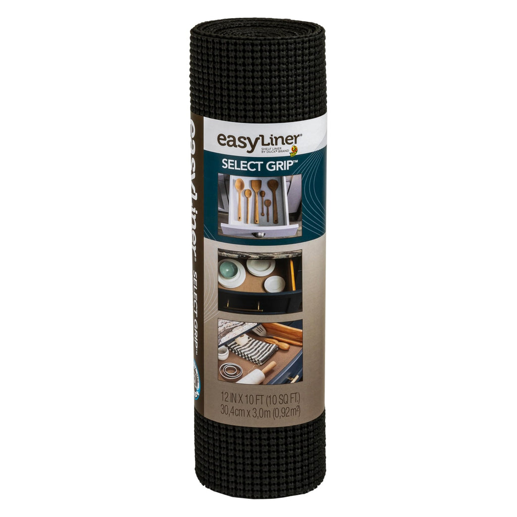 Duck Select Grip Easy Liner Shelf Liner 12in x 10ft Black Non-Adhesive