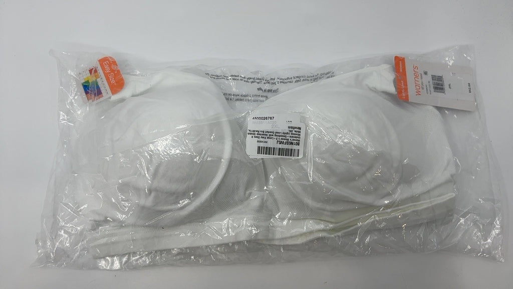 Easy Does It Underarm-Smoothing Bra, White, 2XL, Wireless