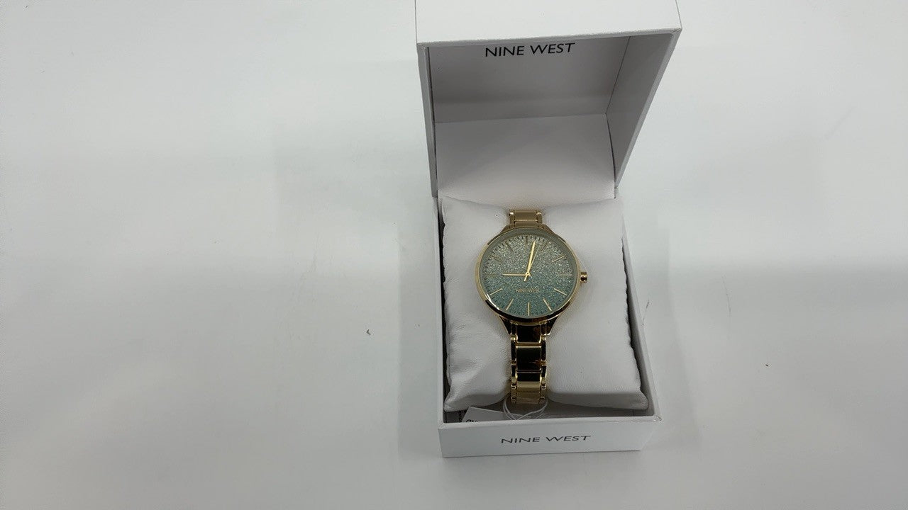 Nine West Dress Watch (Model: NW/2336GNGB), Green/Gold