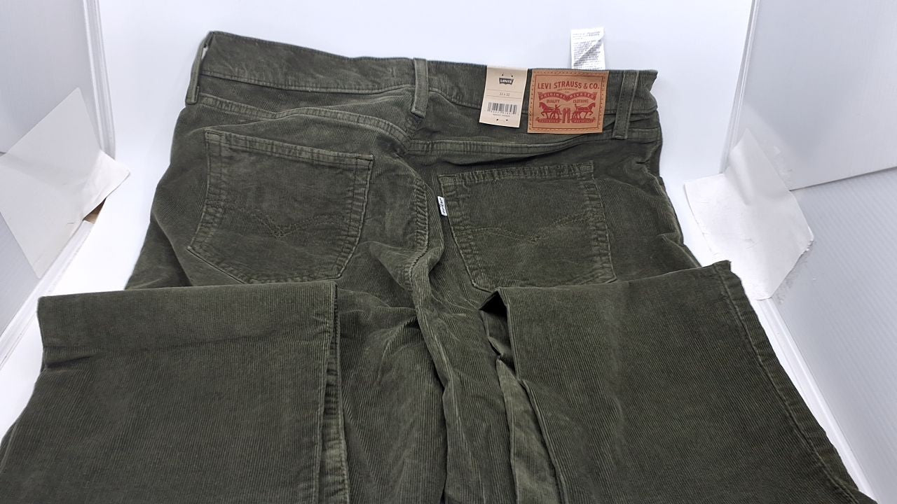 Levi's 724 High Rise Straight Jeans 33R Ivy Green Corduroy Stretch