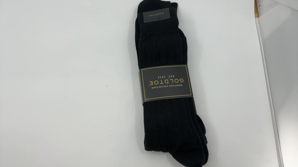GOLDTOE Men's Hampton Crew Socks, 3-Pairs, Black, Large
