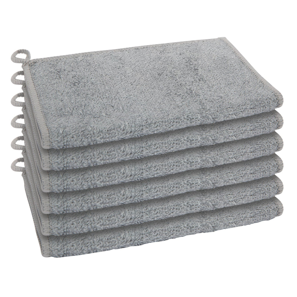 Oggi 6 Pcs Odor-Free Kitchen Cloths, 91% Bamboo, 7x9 in, Durable