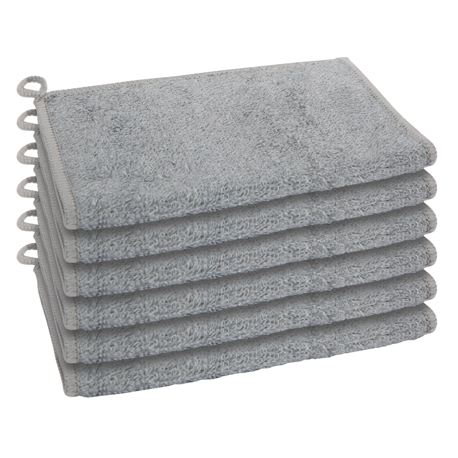 Oggi 6 Pcs Odor-Free Kitchen Cloths, 91% Bamboo, 7x9 in, Durable