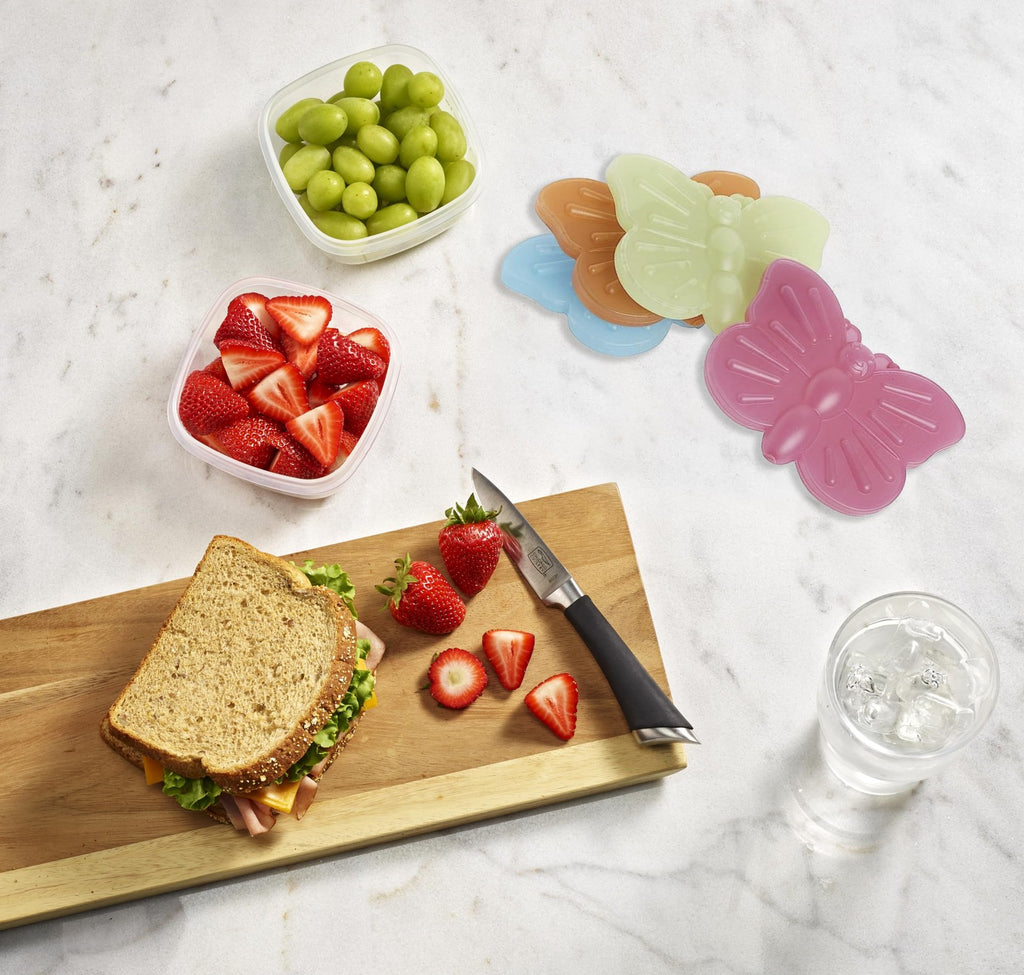 Cool Coolers Kids Ice Packs 4 Pack Butterfly Slim Reusable Lunch Bags