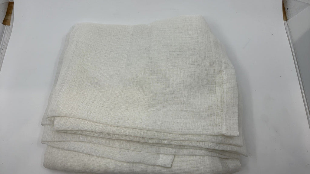 Short Off White Voile Kitchen Curtains 34x40 In, 2 Panels Light Filtering