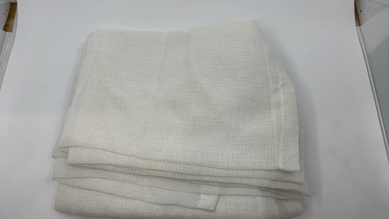Short Off White Voile Kitchen Curtains 34x40 In, 2 Panels Light Filtering