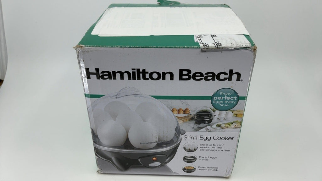 Hamilton Beach Egg Cooker, 3-in-1, Holds 7, Black, Omelet & Steamer