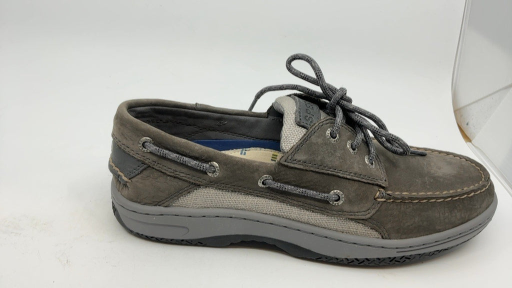 Sperry Mens Shoes Men's Billfish 3-Eye Boat Shoe, Grey Nubuck, 8.5