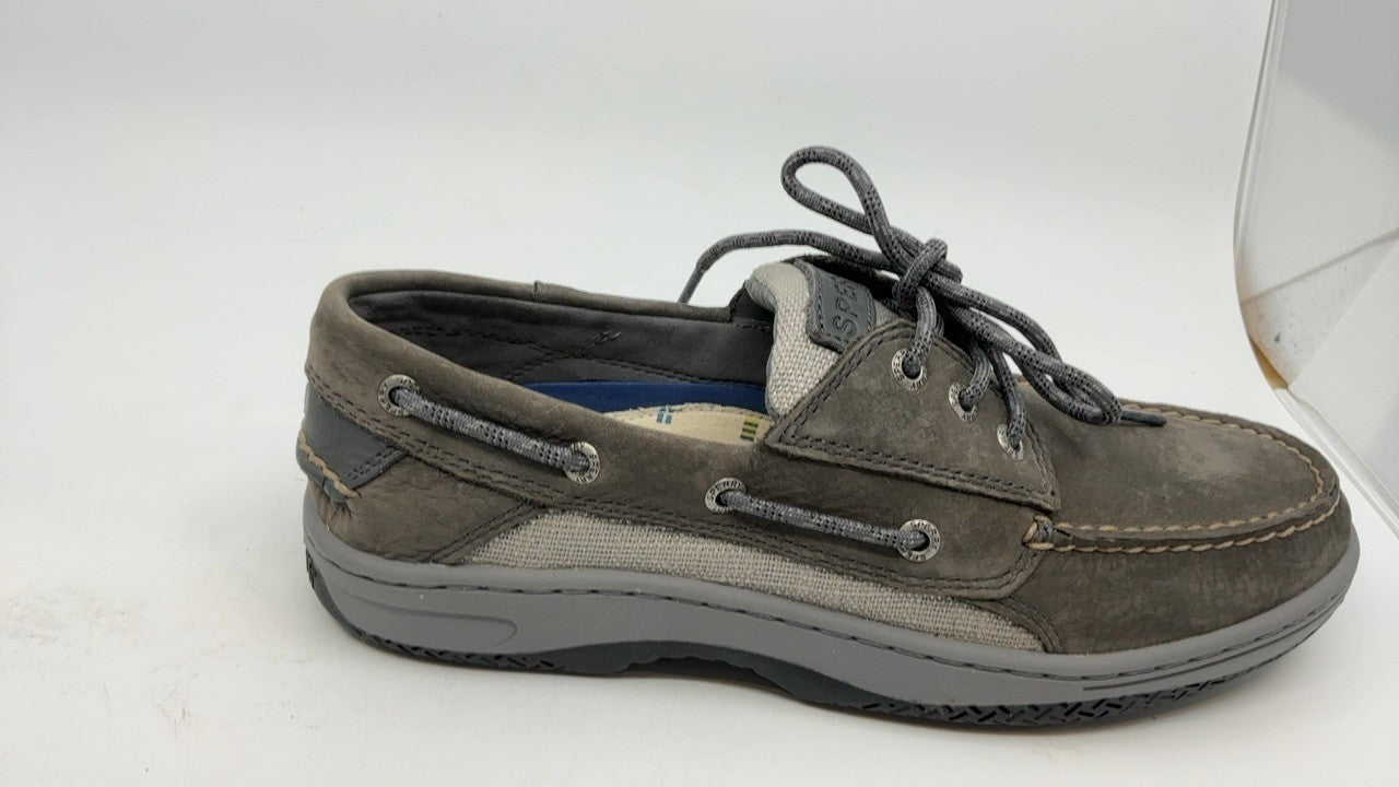 Sperry Mens Shoes Men's Billfish 3-Eye Boat Shoe, Grey Nubuck, 8.5