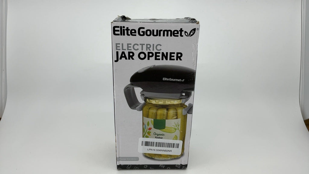 Elite Gourmet EJO800 Jar Opener, Automatic, Fits Most Lids, Black/Gray