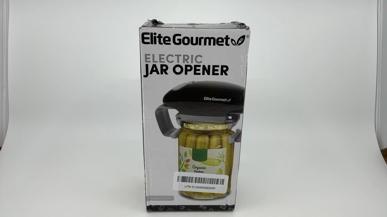 Elite Gourmet EJO800 Jar Opener, Automatic, Fits Most Lids, Black/Gray